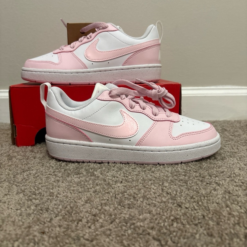 Nike Pastel Pink and White Sneakers